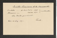k.k. naturhistorisches Hofmuseum, Intendanzakten 1885-1896 (Hauer), Aktenzahl Z.50.a/1891, Seite 1